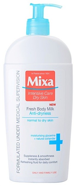 MIXA Anti-Dryness frissítő testápoló tej normál és száraz bőrre  400 ml