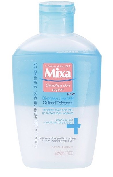 MIXA Optimal Tolerance kétkomponensű sminklemosó szemre  125 ml