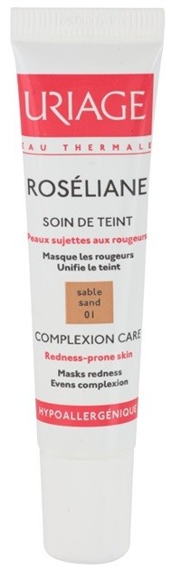 Uriage Roséliane színezett fluid Érzékeny, bőrpírra hajlamos bőrre árnyalat 01 Sable Naturel/Sand  15 ml