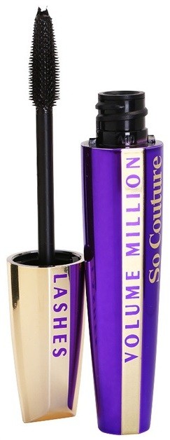 L’Oréal Paris Volume Million Lashes So Couture dúsító és göndörítő szempillaspirál árnyalat Black 9,5 ml