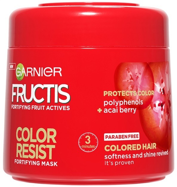 Garnier Fructis Color Resist tápláló maszk a szín védelméért  300 ml