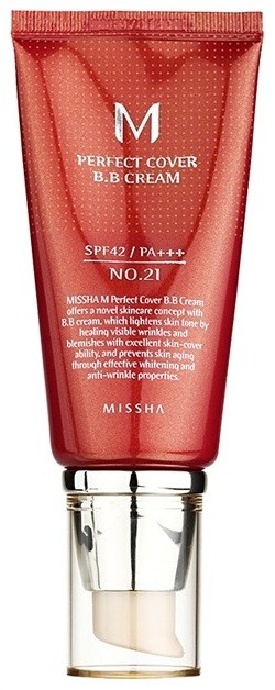 Missha M Perfect Cover BB krém magas UV védelemmel árnyalat No. 21 Light Beige SPF42/PA+++ 50 ml