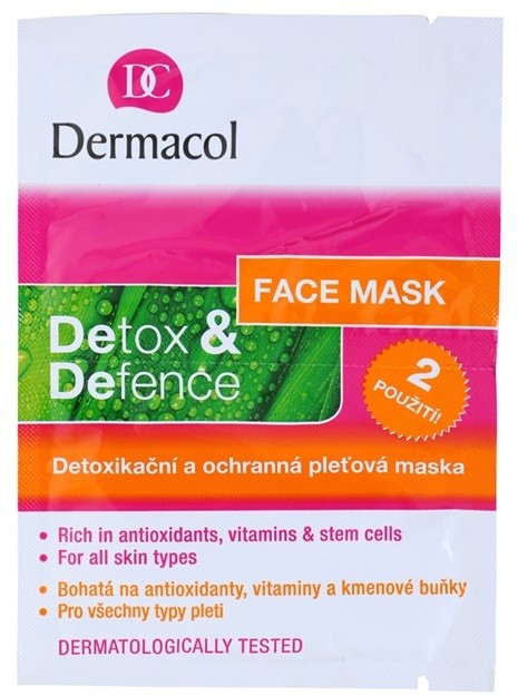 Dermacol Detox & Defence méregtelenítő és ápoló maszk minden bőrtípusra  2x8 g