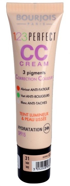 Bourjois 123 Perfect CC krém hibátlan hatásért villámgyorsan árnyalat Ivory 31 SPF 15 30 ml