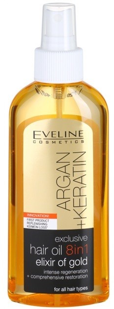 Eveline Cosmetics Argan + Keratin hajolaj 8 in 1  150 ml