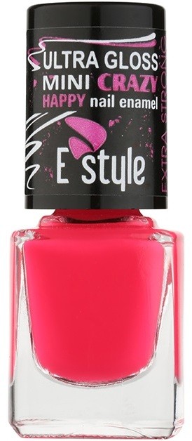 E style Mini Crazy neon műköröm lakk árnyalat 25 Pink 7 ml