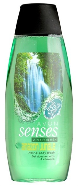 Avon Senses Amazon Jungle sampon és tusfürdő gél 2 in 1 uraknak  500 ml