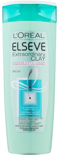 L’Oréal Paris Elseve Extraordinary Clay korpásodás elleni sampon  400 ml
