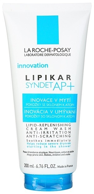 La Roche-Posay Lipikar Syndet AP+ krémes tisztító gél irritáció és viszketés ellen  200 ml