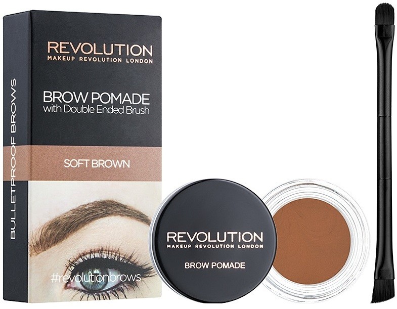 Makeup Revolution Brow Pomade szemöldök pomádé árnyalat Soft Brown 2,5 g