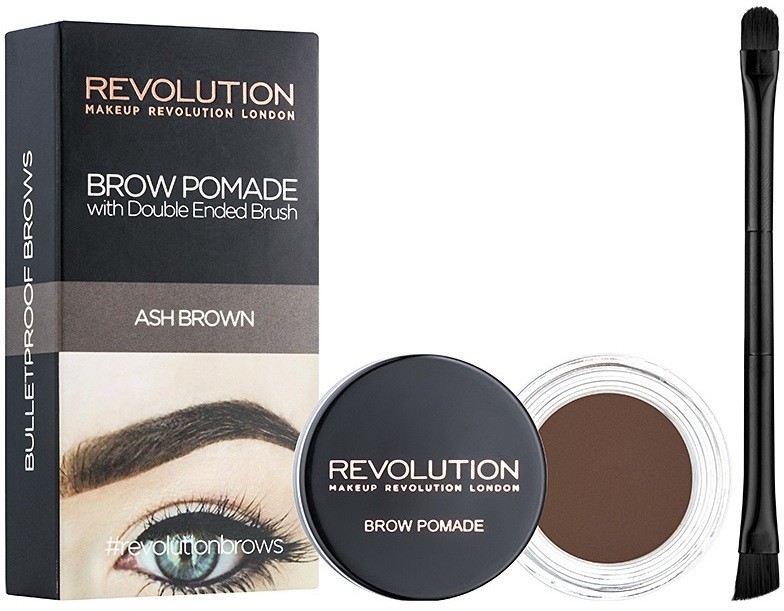 Makeup Revolution Brow Pomade szemöldök pomádé árnyalat Ash Brown 2,5 g