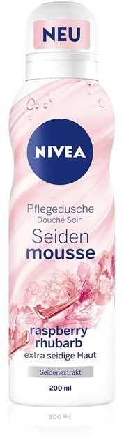 Nivea Silk Mousse Raspberry Rhubarb tápláló fürdőhab  200 ml