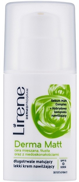 Lirene Derma Matt hidratáló mattító krém SPF 15  30 ml