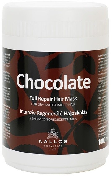 Kallos Chocolate regeneráló maszk száraz és sérült hajra  1000 ml