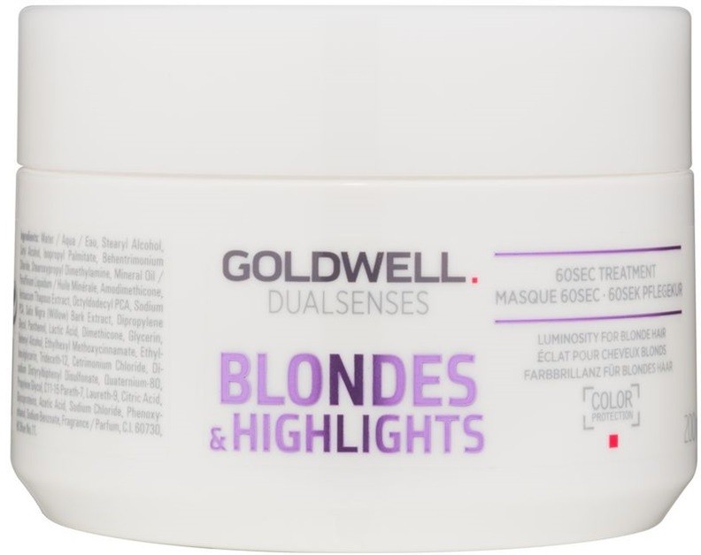 Goldwell Dualsenses Blondes & Highlights regeneráló maszk semlegesíti a sárgás tónusokat  200 ml