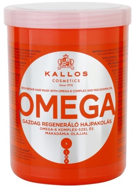 Kallos KJMN tápláló hajmaszk omega 6 komplexszel és makadámia olajjal  1000 ml