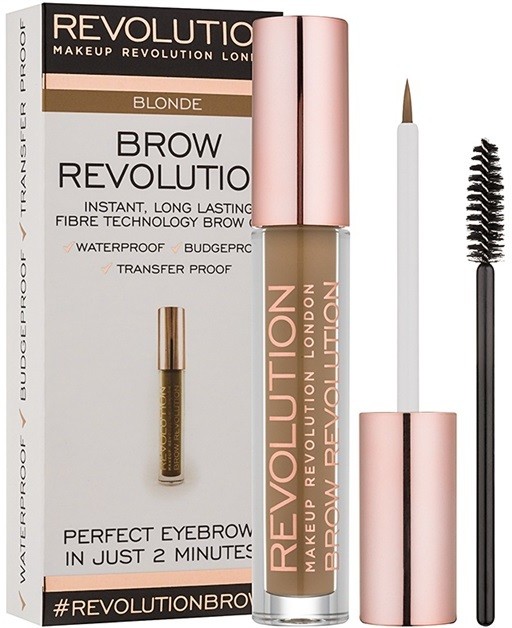 Makeup Revolution Brow Revolution fixáló gél szemöldökre árnyalat Blonde 3,8 g