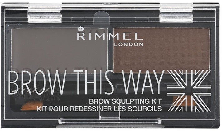 Rimmel Brow This Way paletta a szemöldök sminkeléséhez árnyalat Dark Brown 2,4 g