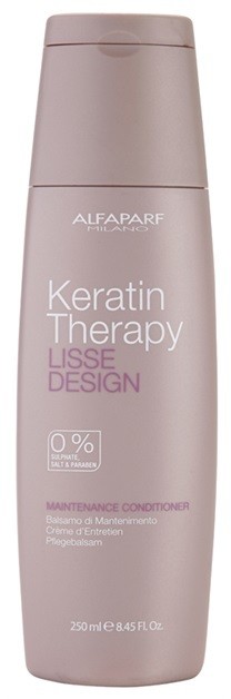Alfaparf Milano Lisse Design Keratin Therapy tápláló kondícionáló szulfát és parabén nélkül  250 ml