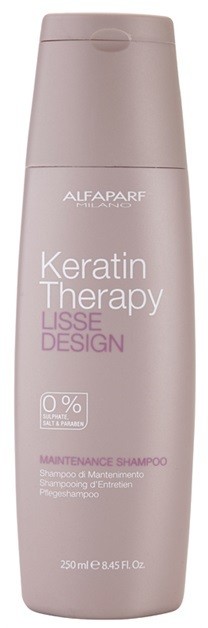 Alfaparf Milano Lisse Design Keratin Therapy finom állagú tisztító sampon szulfát és parabén nélkül  250 ml