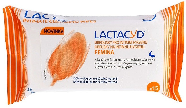 Lactacyd Femina papírtörlők az intim higiéniához  15 db