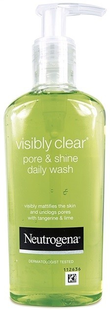 Neutrogena Visibly Clear Pore & Shine tisztító gél a fénylő arcbőr és a kitágult pórusok ellen  200 ml