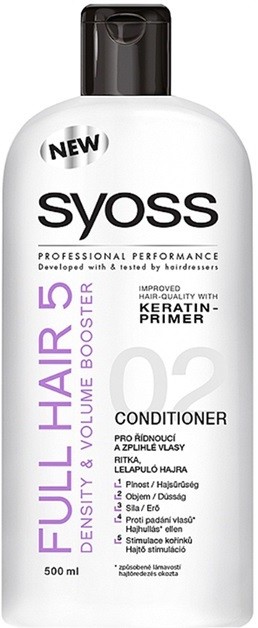 Syoss Full Hair 5 Density & Volume kondicionáló ritkuló és vékonyszálú hajra  500 ml