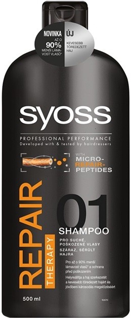 Syoss Repair Therapy intenzíven regeneráló sampon a károsult hajra  500 ml