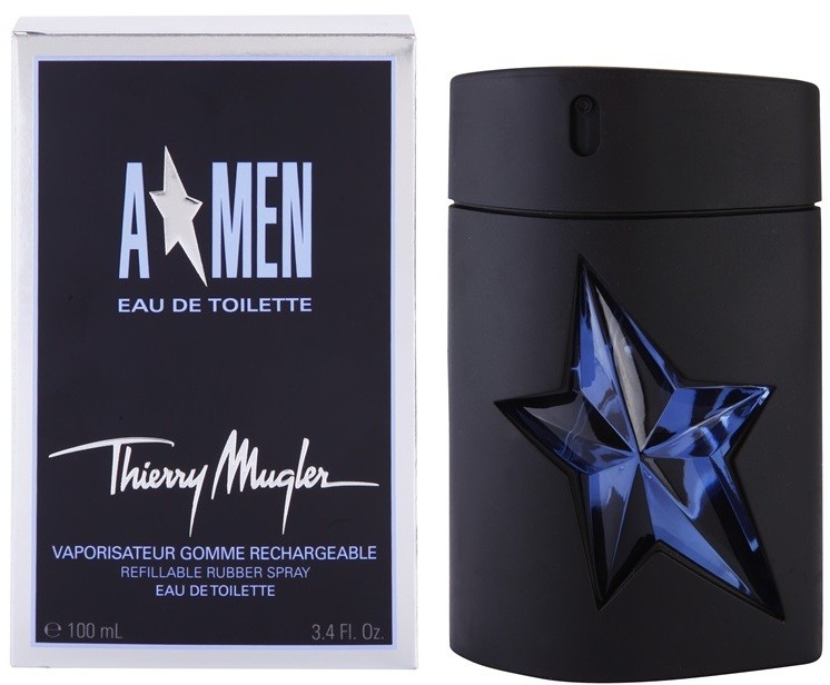 Mugler A*Men eau de toilette férfiaknak 100 ml utántölthető Rubber Flask