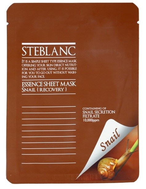 Steblanc Essence Sheet Mask Snail tápláló és megújító arcmaszk hidratáló hatással  20 ml