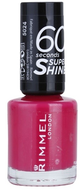 Rimmel 60 Seconds Super Shine körömlakk árnyalat 323 Funtime Fuchsia 8 ml