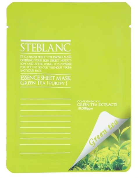 Steblanc Essence Sheet Mask Green Tea tisztító és nyugtató arcmaszk  20 g