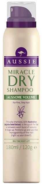 Aussie Aussome Volume száraz sampon finom és lesimuló hajra  180 ml