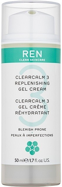 REN ClearCalm 3 géles krém a zsíros arcbőr hidratálására  50 ml