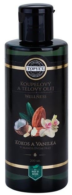 Topvet Wellness fürdő és testápoló olaj kókusz és vanília  200 ml