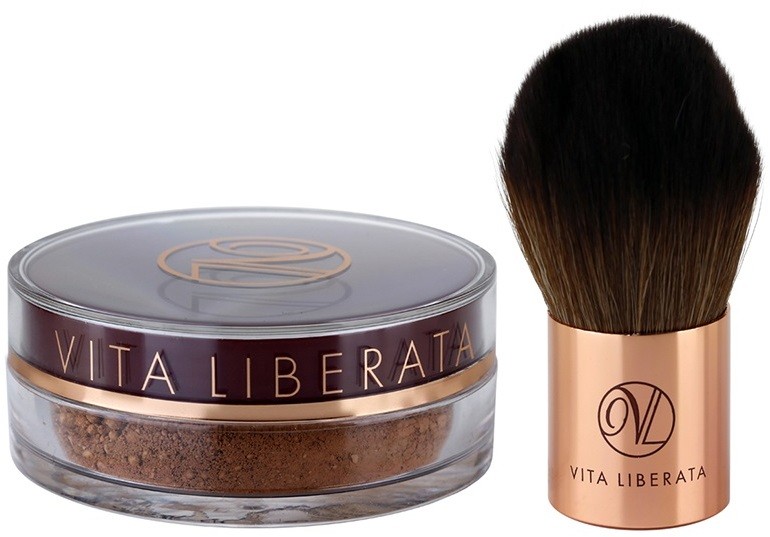 Vita Liberata Trystal Minerals bronzosító púder ecsettel 02 Bronze 2 db