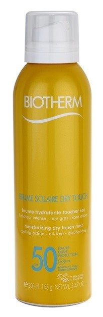 Biotherm Brume Solaire Dry Touch hidratáló napozó permet mattító hatással SPF 50 vízálló  200 ml