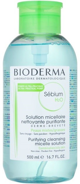 Bioderma Sébium H2O micelláris víz kombinált és zsíros bőrre adagolóval  500 ml