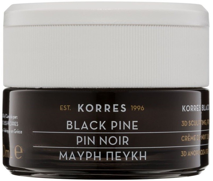 Korres Face Black Pine feszesítő éjszakai krém lifting hatással  40 ml
