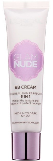 L’Oréal Paris Glam Nude BB krém 5 in 1 SPF 20 árnyalat Medium to Dark 30 ml