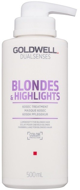 Goldwell Dualsenses Blondes & Highlights regeneráló maszk semlegesíti a sárgás tónusokat  500 ml