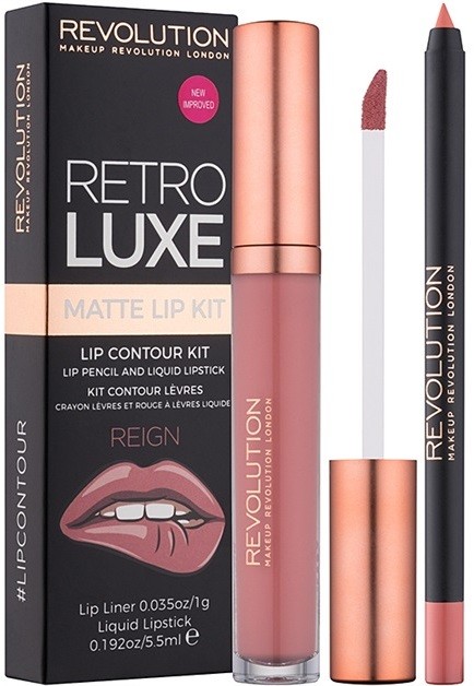 Makeup Revolution Retro Luxe matt szett ajkakra árnyalat Reign 5,5 ml