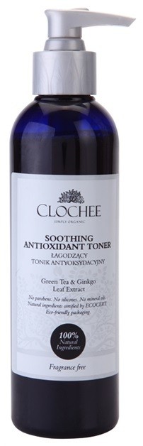 Clochee Simply Organic antioxidáló tonik az arcbőr megnyugtatására  250 ml
