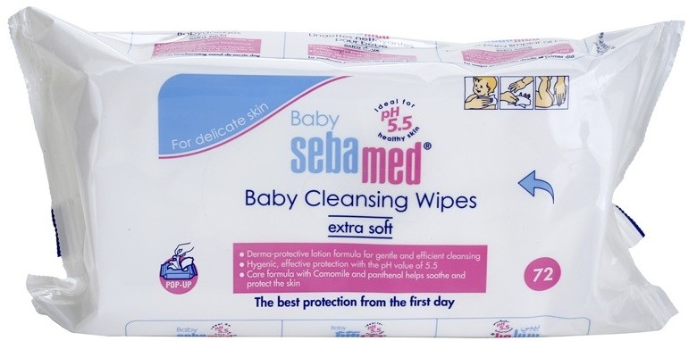 Sebamed Baby Care tisztító gyengéd törlőkendő  72 db