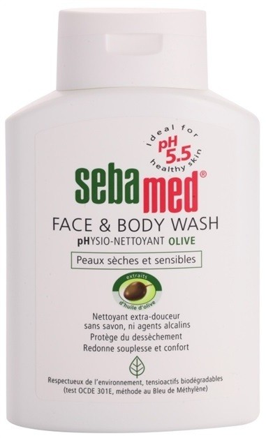 Sebamed Wash Gyengéd tisztító emulzió arcra és testre olívaolajjal  200 ml