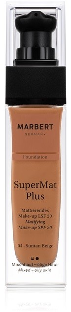Marbert SuperMatPlus mattító make-up SPF 20 árnyalat 04 Suntan Beige 30 ml