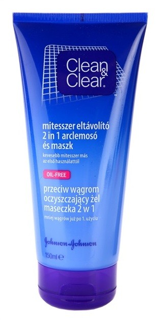 Clean & Clear Blackhead Clearing tisztító maszk és gél 2 az 1-ben a fekete pontok ellen  150 ml