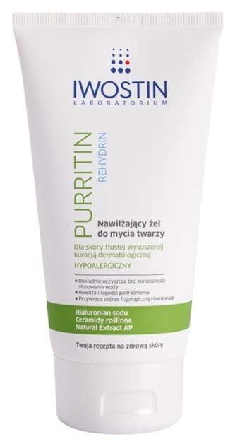 Iwostin Purritin Rehydrin hidratáló tisztító gél a pattanások kezelése által kiszárított és irritált bőrre  150 ml