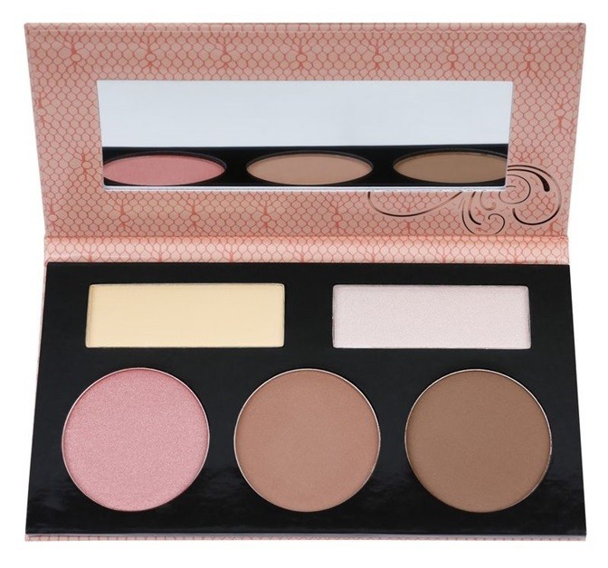 BHcosmetics Forever Nude Sculpt & Glow arckontúr paletta tükörrel árnyalat Light Medium 45 g