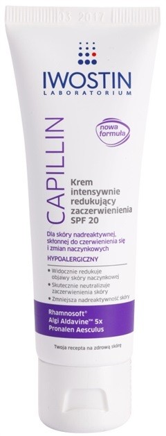 Iwostin Capillin Intenzív ápolás a bőrpír ellen SPF 20  40 ml
